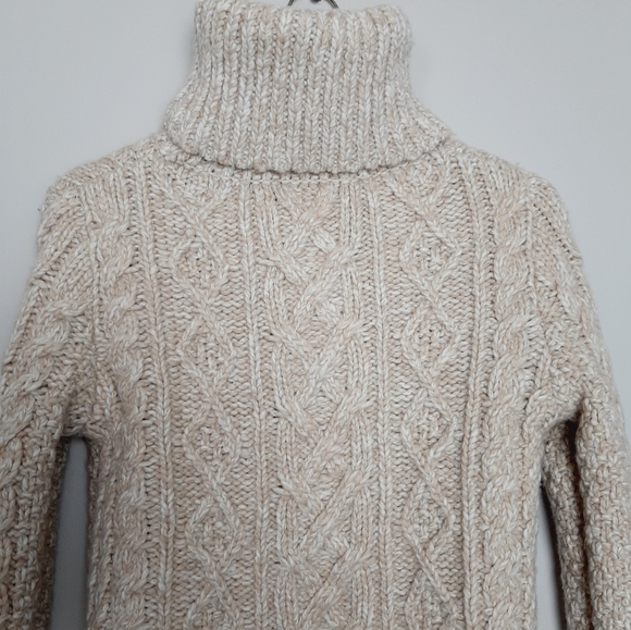 BANANA REPUBLIC Fisherman Cable Turtleneck Sweater Sz XS - Picture 12 of 14